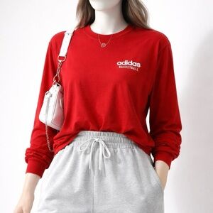NWT Adidas Basketball Red Long Sleeve Tee 🔥🏀